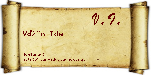 Vén Ida névjegykártya